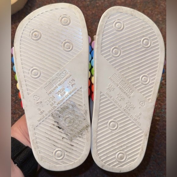 Mini Melissa white rainbow slides EUC - Picture 2 of 2